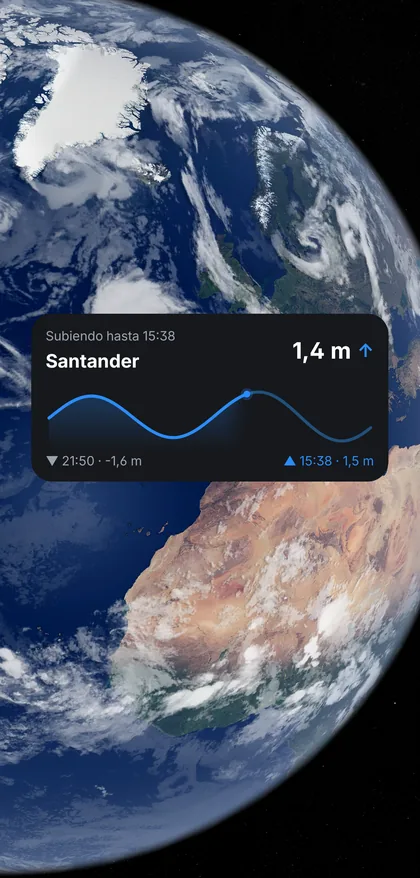 Widget de SimpleTides en la pantalla de inicio